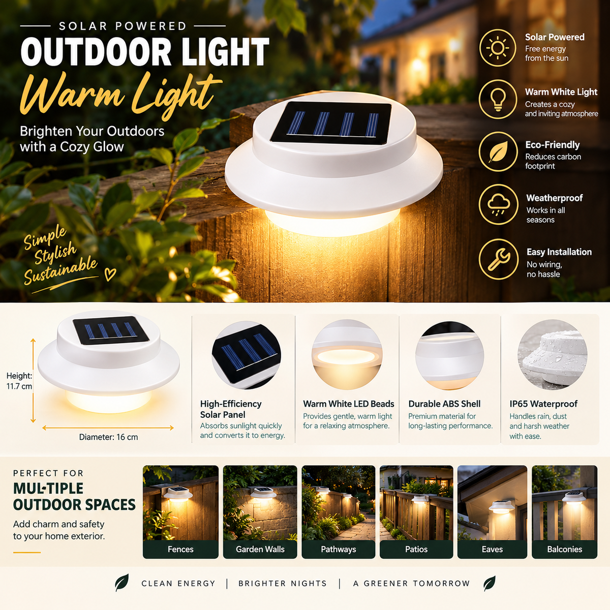 🏡 Best Seller | GlowEdge™ Solar Gutter & Wall Light