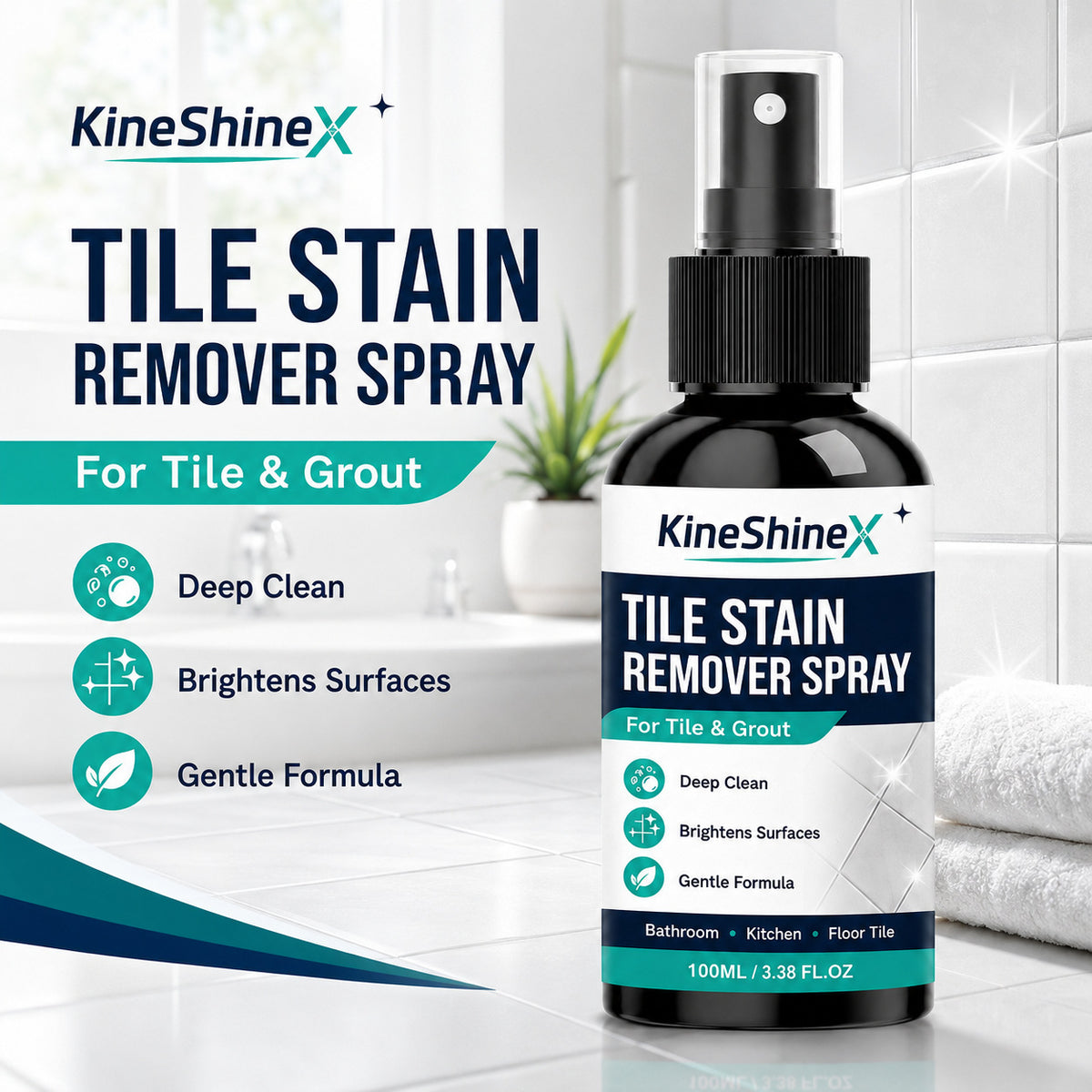🔥 Hot Selling Powerful Grout & Tile Stain Remover with Towel