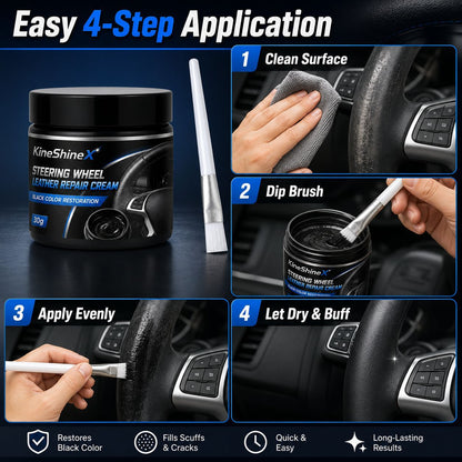 🔥 Hot Selling | SteerRestore™ High Quality New Leather Repair & Revive Cream with Brush