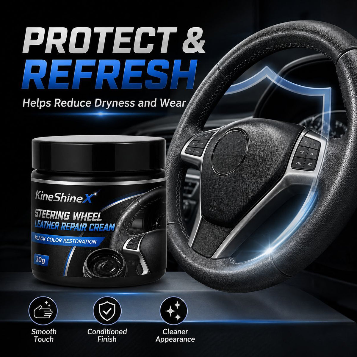 🔥 Hot Selling | SteerRestore™ High Quality New Leather Repair & Revive Cream with Brush
